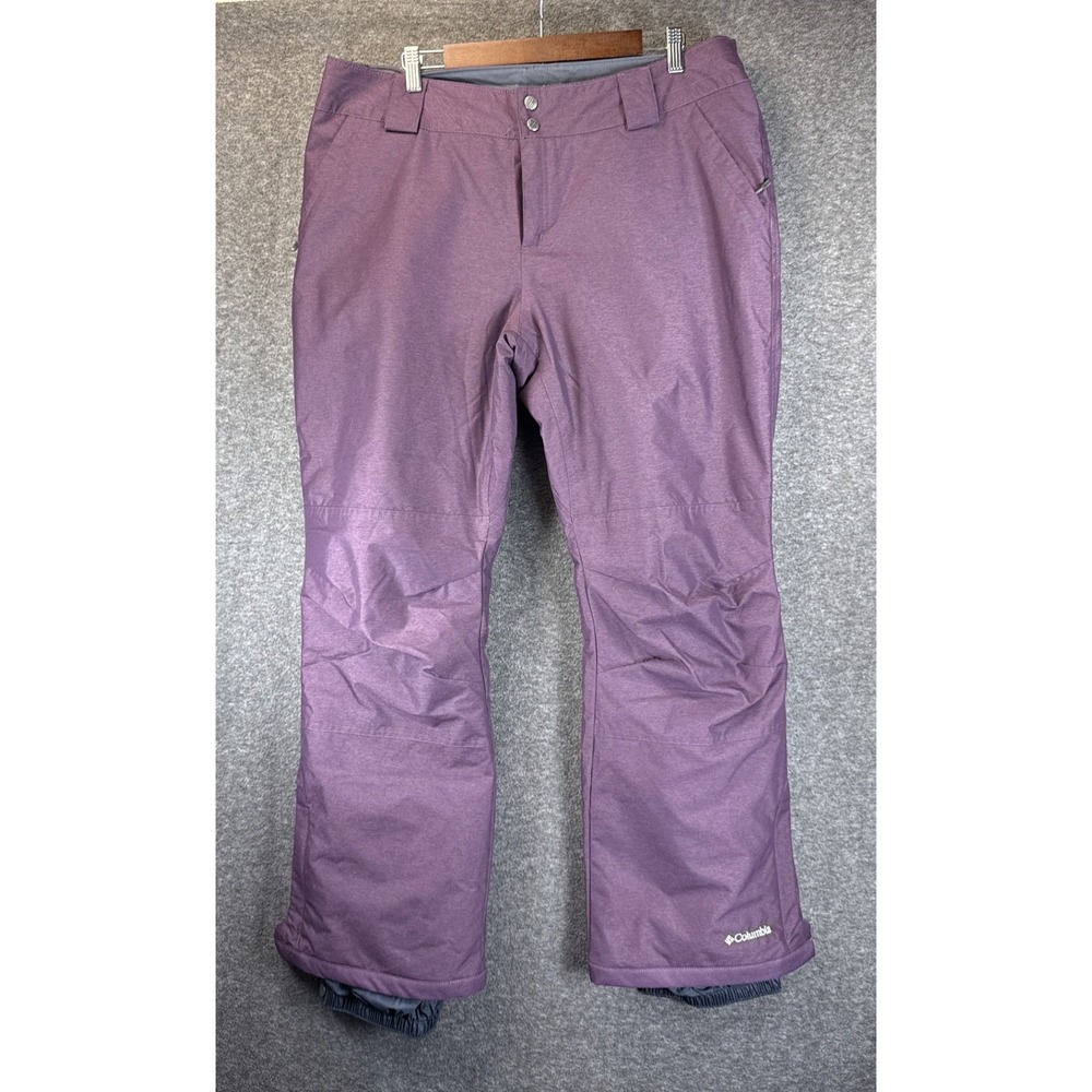 Columbia Storm Slope Ski Pants Women XL Purple Omni-Heat Insulated Snow Board